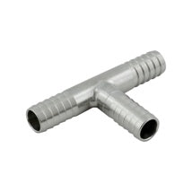 Stainless Steel Hose Barb: 1/4" Barb Tee
