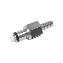 Quick Disconnect: Male x 1/4" Barb with Shutoff (Chrome)