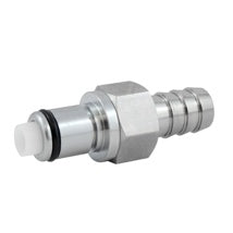 Quick Disconnect: Male x 3/8" Barb with Shutoff (Chrome)