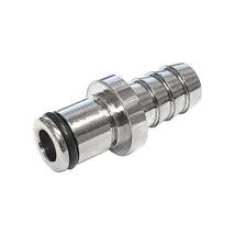 Quick Disconnect: Male x 3/8" Barb without Shutoff (Chrome)