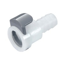 Quick Disconnect: Female x 3/8" Barb without Shutoff (Plastic)