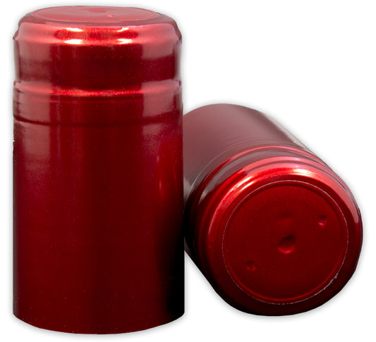 Bottle Shrink Capsules: Metallic Ruby Red (30 Count)