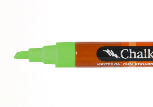 Chalk Ink® Chisel Tip Wet Wipe Marker: Fluorescent Lightning Green (6 mm)