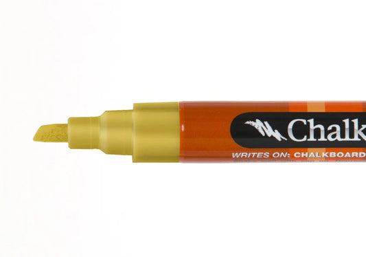 Chalk Ink® Chisel Tip Wet Wipe Marker: Metallic Gold Dancer (6 mm)