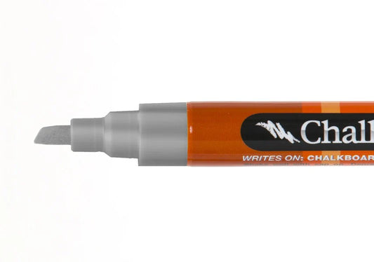 Chalk Ink® Chisel Tip Wet Wipe Marker: Metallic Sheet Metal Silver (6 mm)